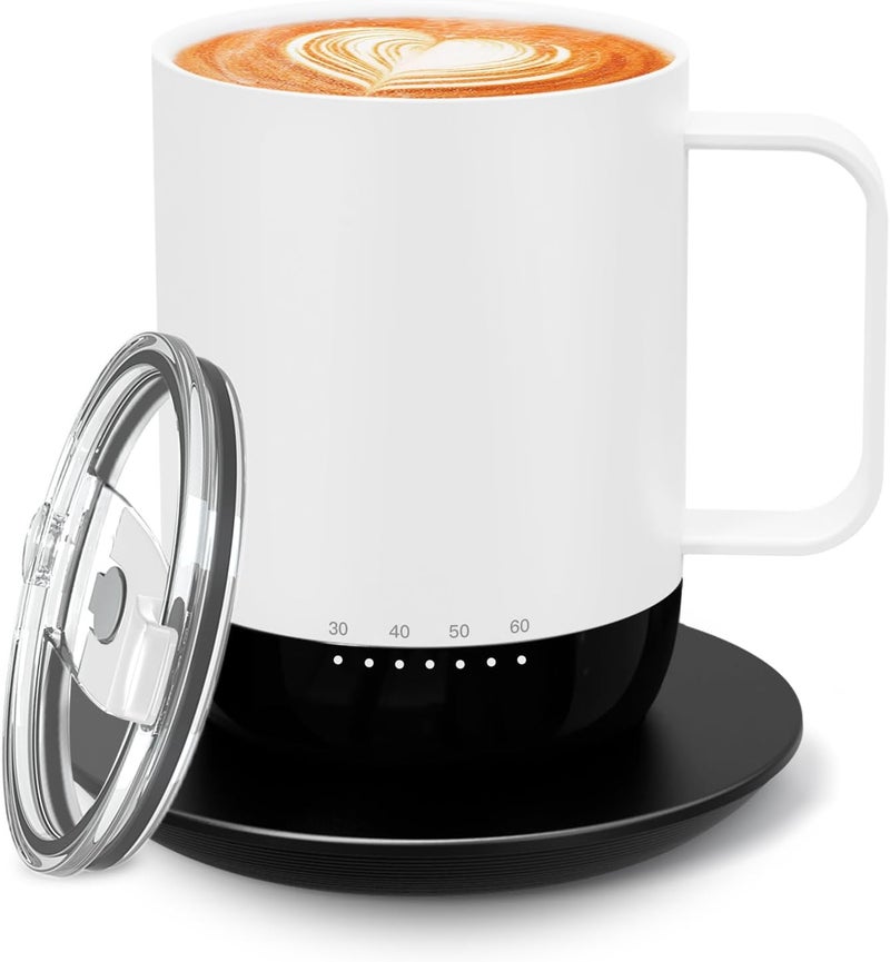 vsitoo S3 Plus 14oz Heated Coffee Mug - Temperature Control Smart Mug with Mug Warmer, Auto-Sensing AI Heats Drinks to 120-150°F Hands-Free.Ideal for Home/Office/Gifts, Tan - Image 1